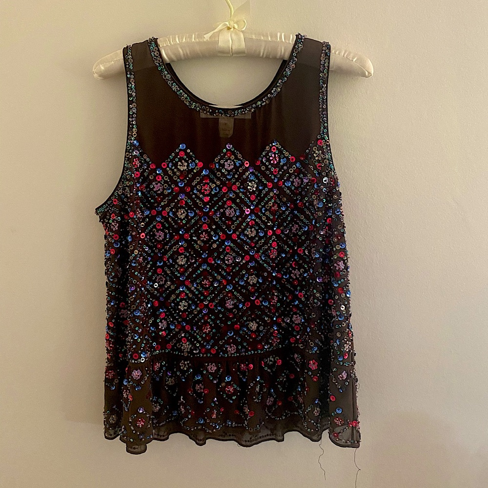 Beaded Anthropologie sleeveless top!